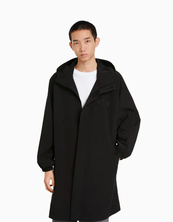 Online Abrigo parka oversize efecto nylon HOMBRE Cazadoras y abrigos