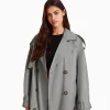 Discount Abrigo trench oversize algodón MUJER Trench y abrigos