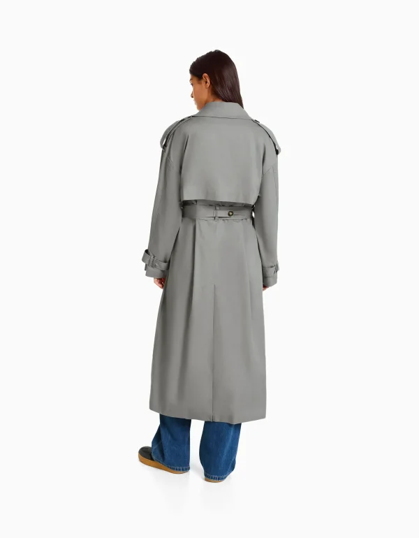 Discount Abrigo trench oversize algodón MUJER Trench y abrigos