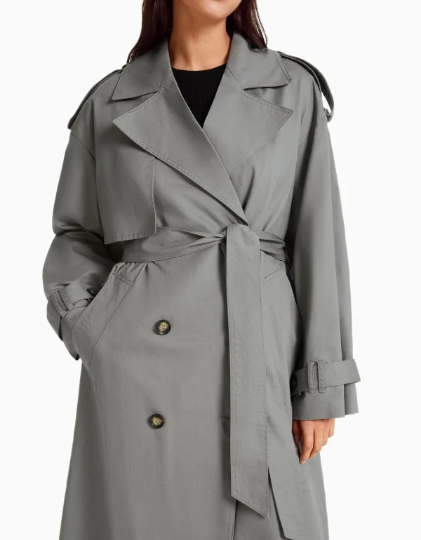 Discount Abrigo trench oversize algodón MUJER Trench y abrigos