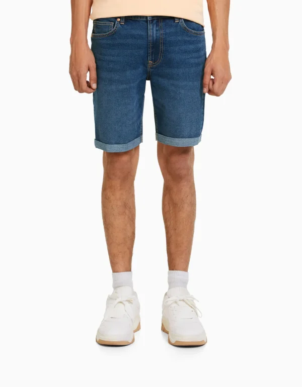 Best Sale Bermuda denim super skinny roll up HOMBRE Bermudas