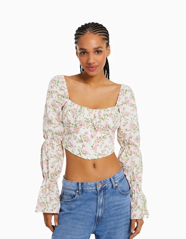 Sale Blusa corsé cropped manga larga MUJER Corsé