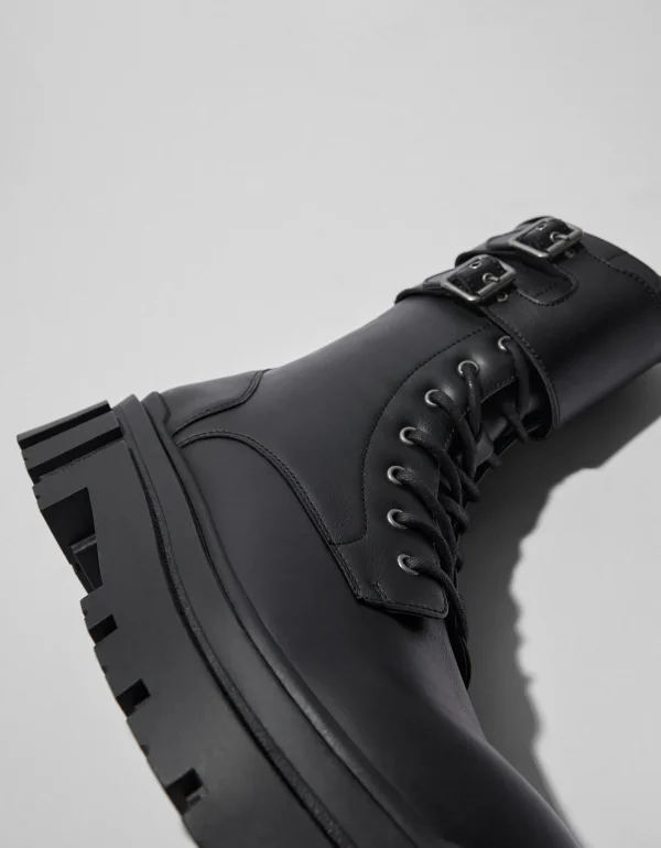 Cheap Botas acordonadas detalle hebillas hombre HOMBRE Botines