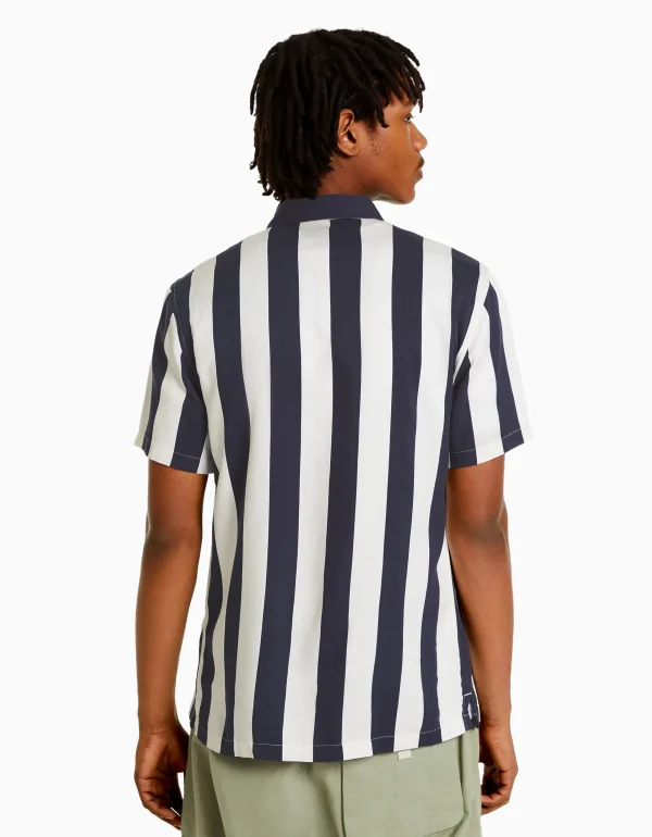 Best Camisa manga corta sarga rayas HOMBRE Camisas