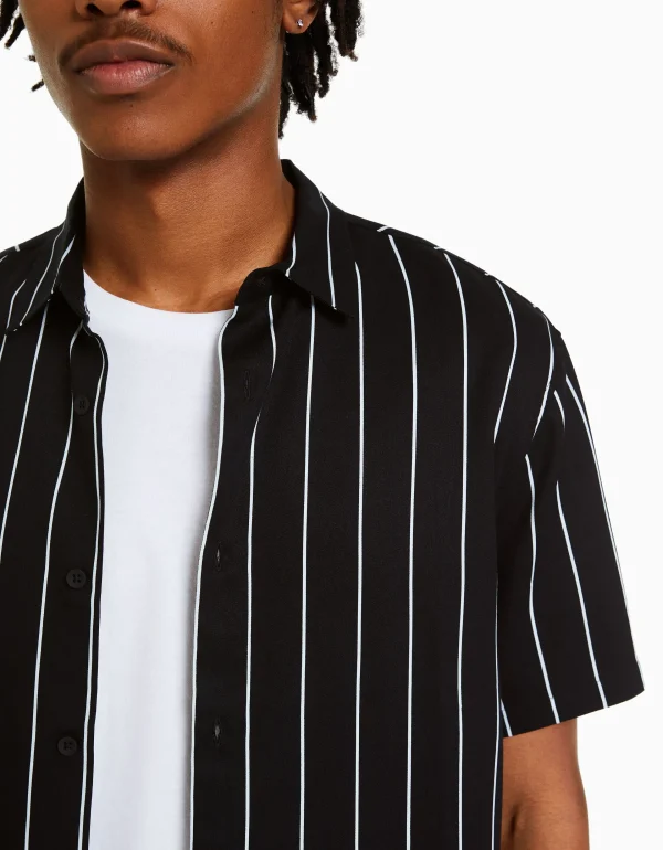 Best Camisa manga corta sarga rayas HOMBRE Camisas