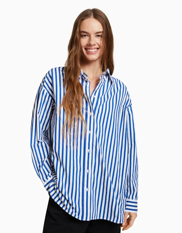 Best Sale Camisa manga larga oversize popelín MUJER Camisas y blusas