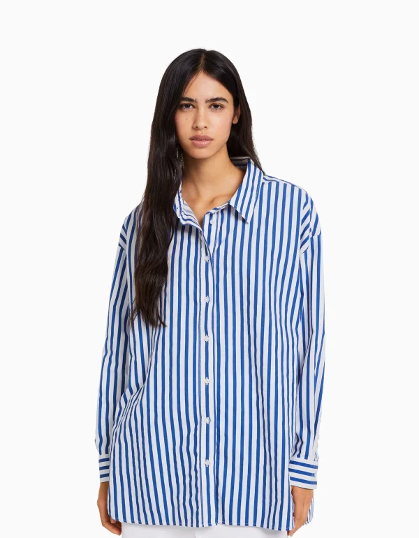 Clearance Camisa manga larga oversize popelín MUJER Camisas y blusas