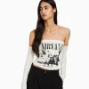 Flash Sale Camiseta bandeau manga larga print Nirvana MUJER Colaboraciones®