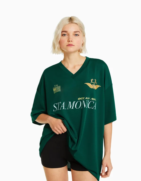 Flash Sale Camiseta manga corta cuello polo fútbol MUJER Varsity