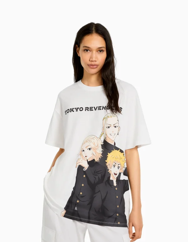 Cheap Camiseta manga corta oversize print TOKYO REVENGERS MUJER Colaboraciones®