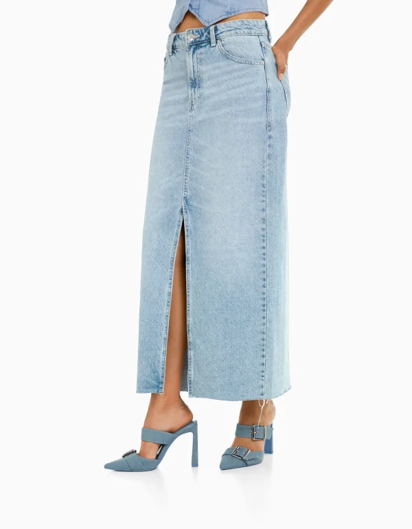 Flash Sale Falda denim larga MUJER Faldas