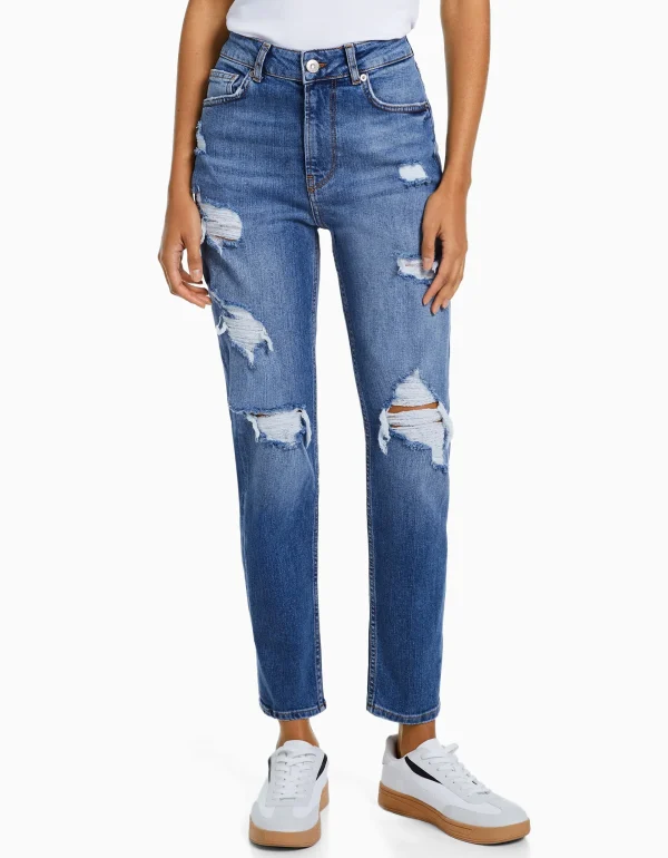 Outlet Jeans mom confort rotos MUJER Jeans