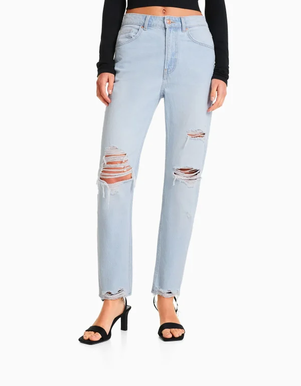 New Jeans mom rotos MUJER Jeans