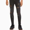 Cheap Jeans skinny rotos pintura HOMBRE Denim