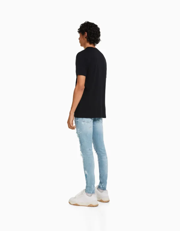 Sale Jeans skinny rotos pintura HOMBRE Denim