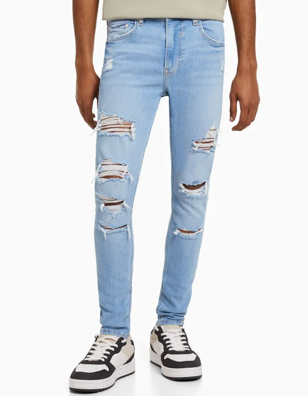 Sale Jeans super skinny rotos HOMBRE Denim