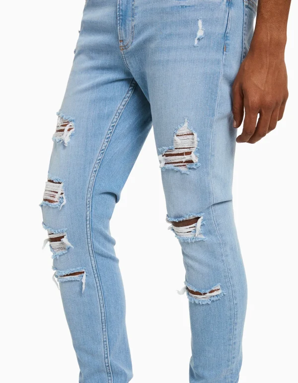 Sale Jeans super skinny rotos HOMBRE Denim