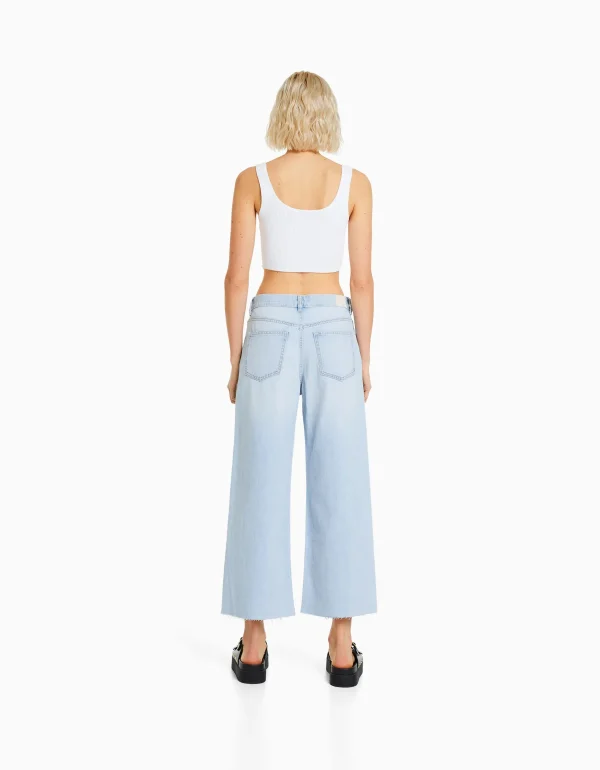 Store Jeans wide leg cropped MUJER Jeans