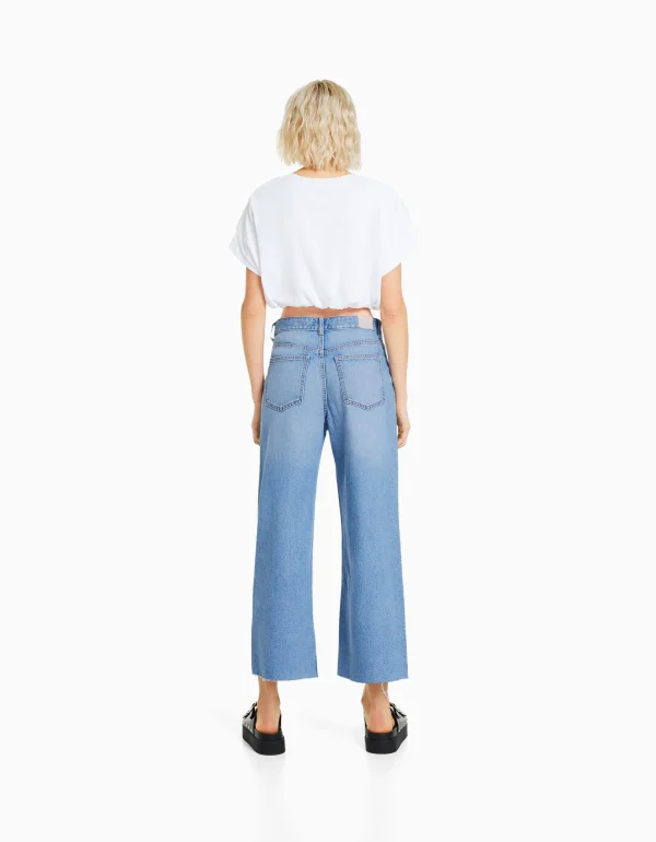 Outlet Jeans wide leg cropped MUJER Jeans