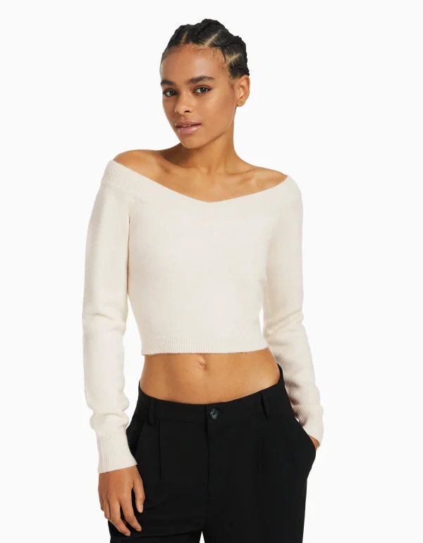 Store Jersey cuello pico cropped MUJER Punto