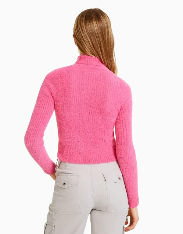 Outlet Jersey pelo cuello vuelto MUJER Punto