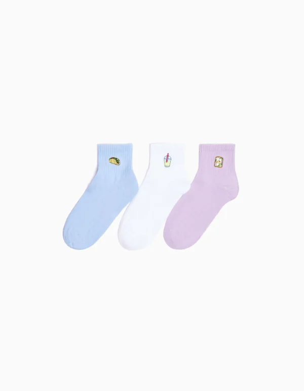 Store Pack 3 calcetines tobilleros bordado MUJER Ver todo