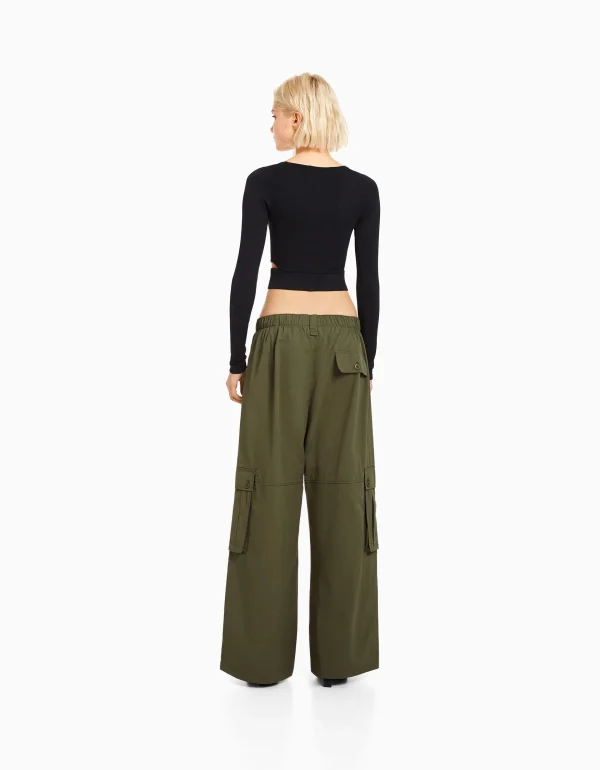 New Pantalón cargo wide leg multipocket MUJER #bershkastyle