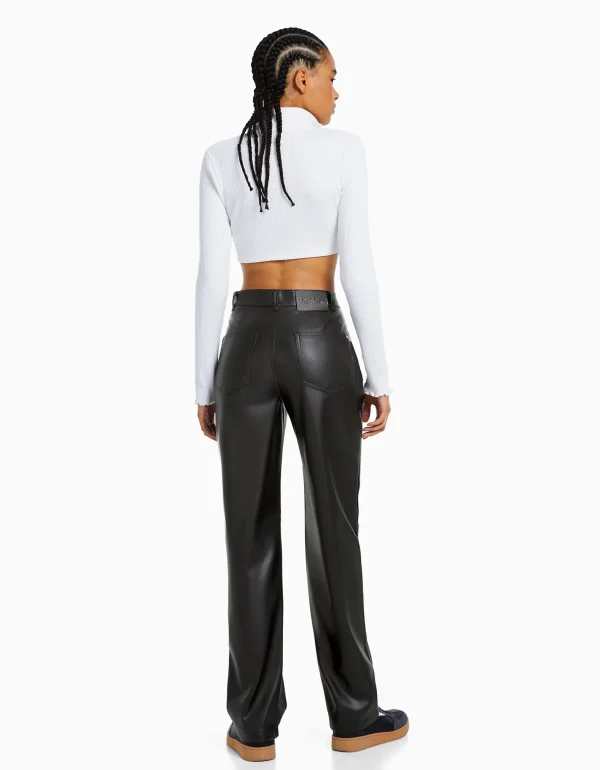 Store Pantalón straight slim efecto piel MUJER Básicos