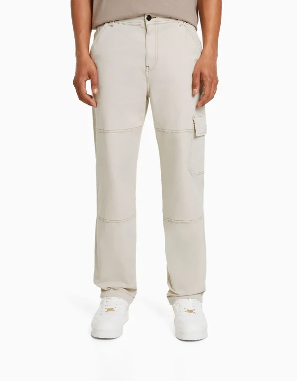 Sale Pantalón wide cargo costuras contraste HOMBRE Pantalones