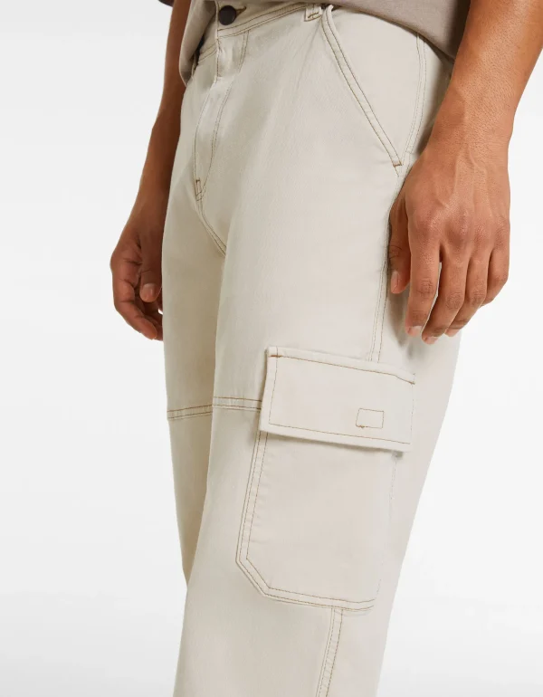 Sale Pantalón wide cargo costuras contraste HOMBRE Pantalones