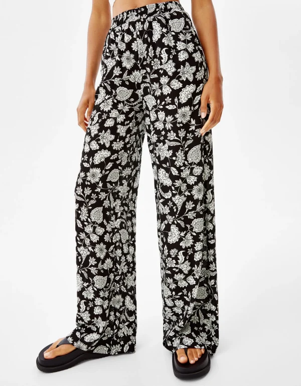 Best Pantalón wide leg bámbula print flores MUJER PORCENTAJES