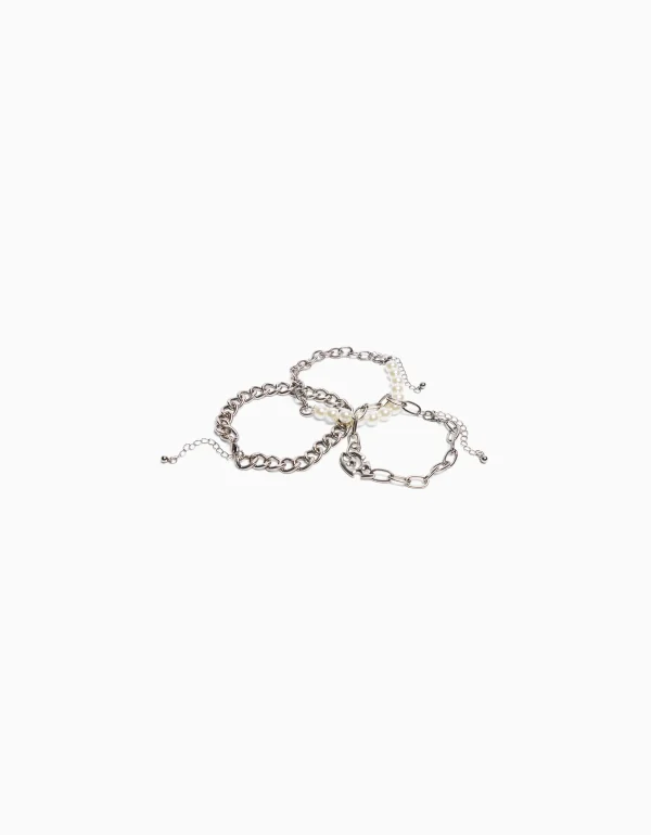 Sale Set 3 pulseras perlas cadenas HOMBRE Bisutería