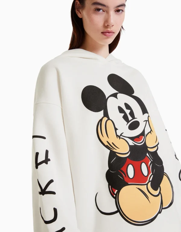 Outlet Sudadera capucha print Mickey MUJER Sudaderas