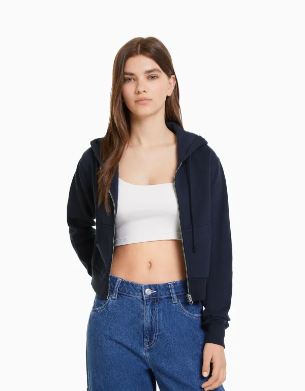 Cheap Sudadera cremallera capucha cropped MUJER Sudaderas