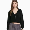 Cheap Sudadera cremallera capucha cropped MUJER Sudaderas