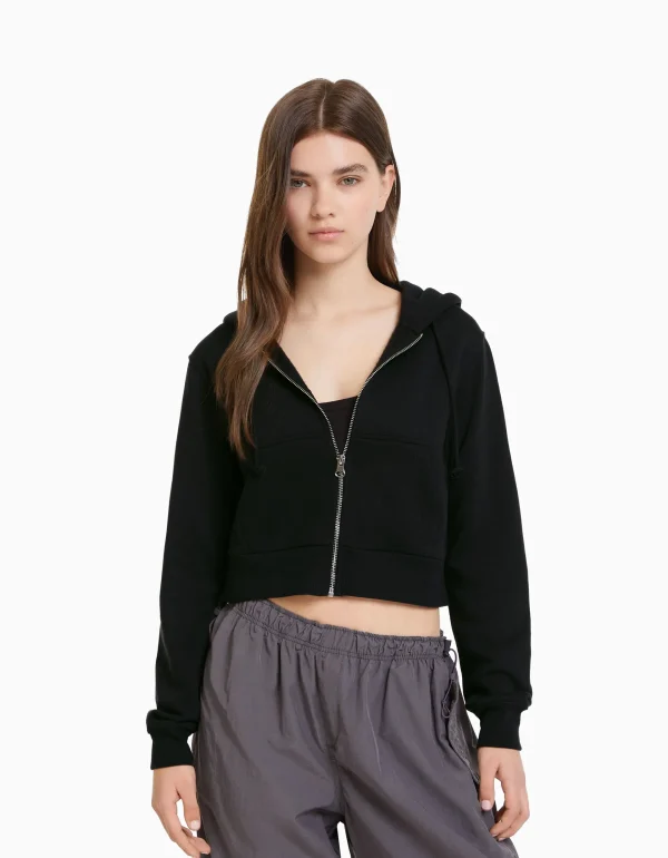 Cheap Sudadera cremallera capucha cropped MUJER Sudaderas