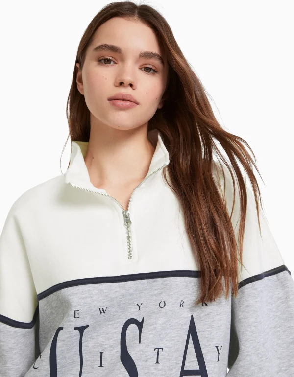 Best Sudadera cuello alto print MUJER BSK Teen