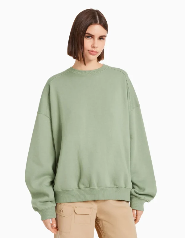 Cheap Sudadera cuello redondo oversize MUJER Sudaderas