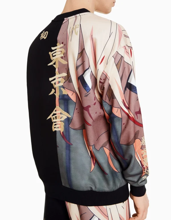 Outlet Sudadera cuello redondo print TOKYO REVENGERS MUJER Tokyo Revengers