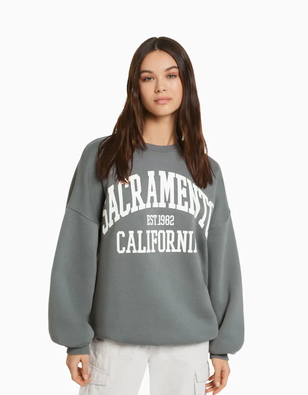 Clearance Sudadera oversize print MUJER BSK Teen